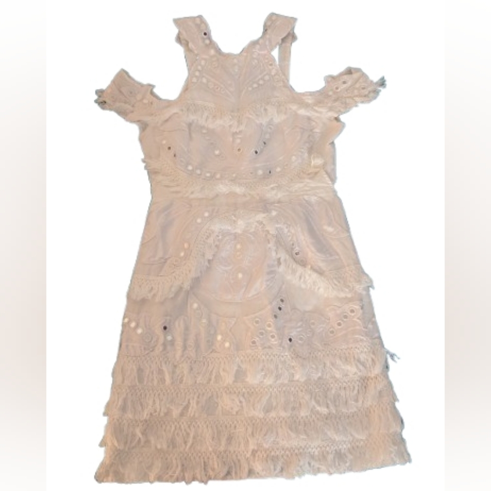 Boston Proper White Lace Mini Dress - Picture 2 of 4